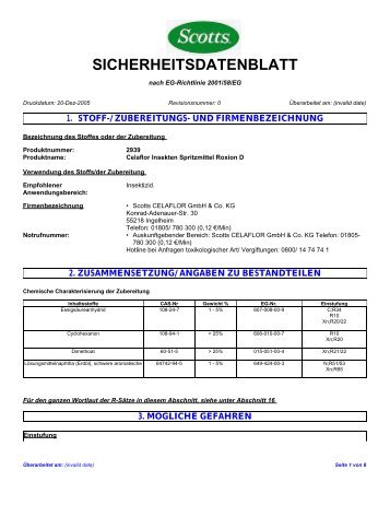 SICHERHEITSDATENBLATT - RW Agrar GmbH Hassberge