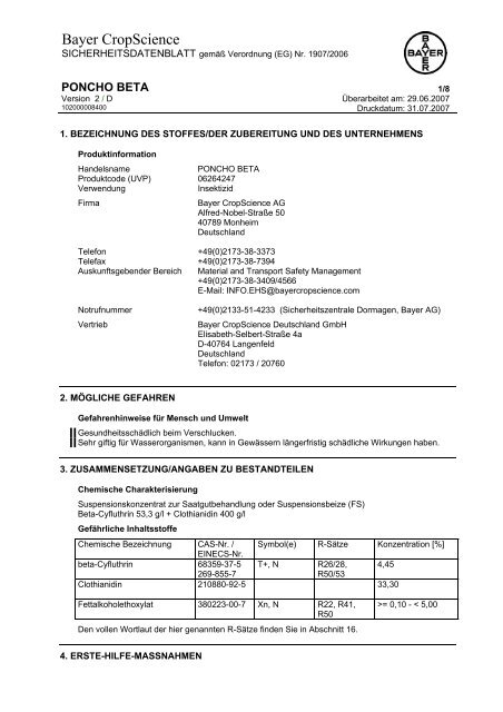 Bayer CropScience - RW Agrar GmbH Hassberge