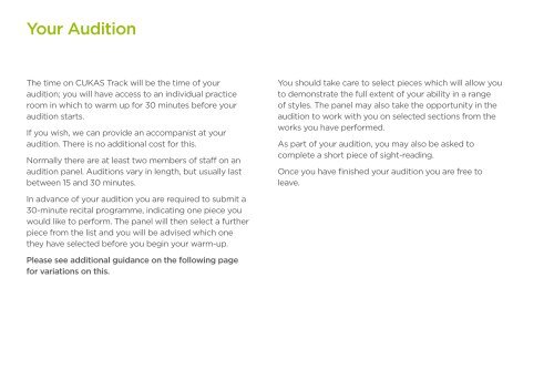 YOUR AUDITION - Royal Welsh College of Music & Drama