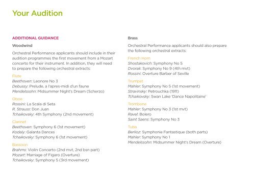 YOUR AUDITION - Royal Welsh College of Music & Drama