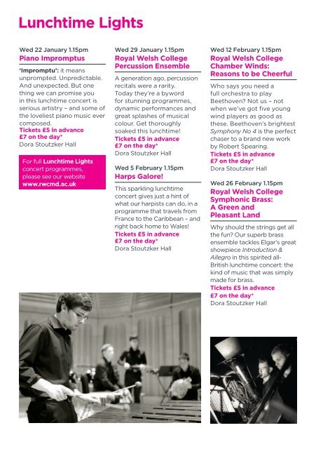 What's On - Spring 2014 - Royal Welsh College of Music & Drama