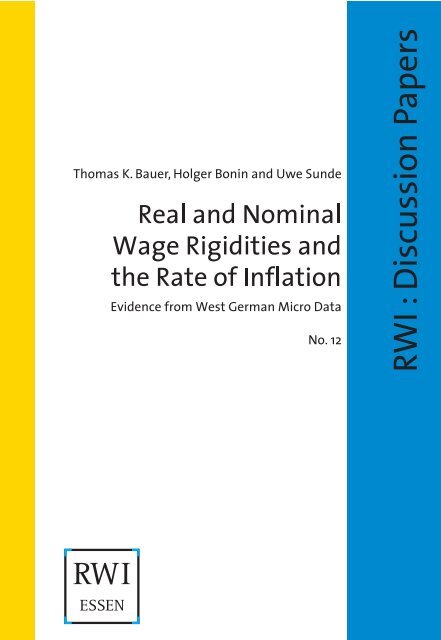 RW I:Discussion Papers - Rheinisch-WestfÃ¤lisches Institut fÃ¼r ...