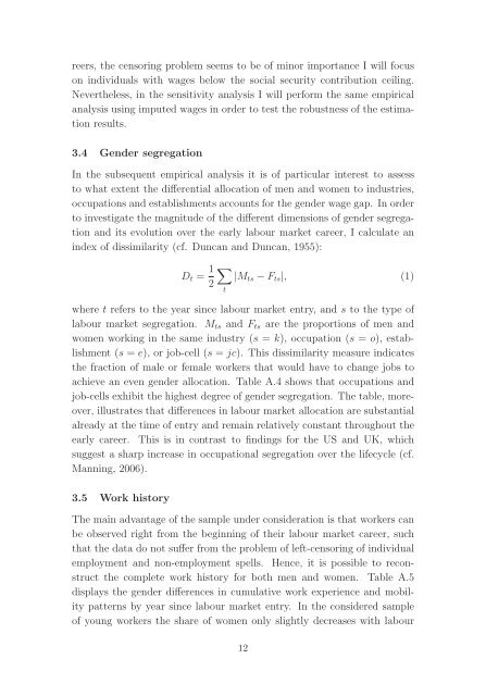 Gender Segregation and Gender Wage Differences during the Early ...