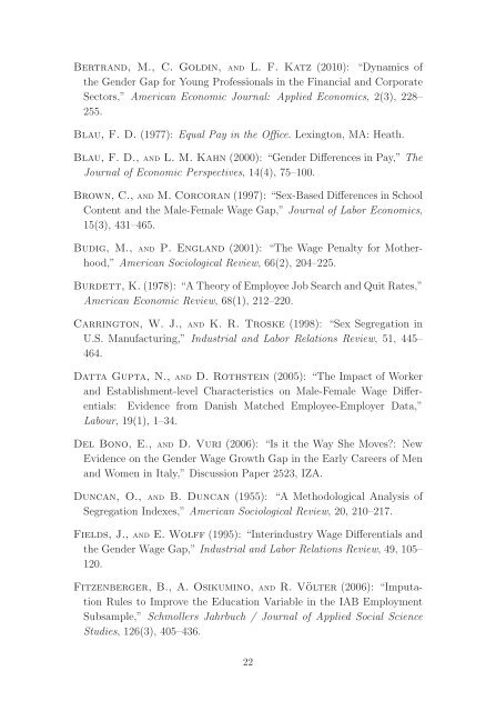 Gender Segregation and Gender Wage Differences during the Early ...