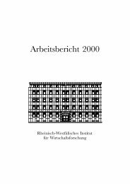 RWI-Arbeitsbericht 2000 - Rheinisch-WestfÃ¤lisches Institut fÃ¼r ...