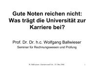 Gute Noten reichen nicht - Seminar fÃ¼r Rechnungswesen und PrÃ¼fung