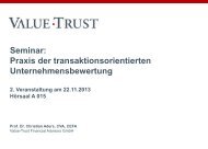 Seminar: Praxis der transaktionsorientierten Unternehmensbewertung