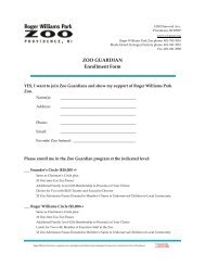 ZOO GUARDIAN Enrollment Form - Roger Williams Park Zoo