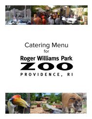 Catering Menu - Roger Williams Park Zoo
