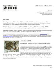 2013 Season Information - Roger Williams Park Zoo