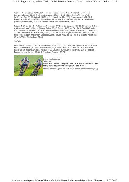 20. Mountainbike-Biathlon Burglauer - RWV Haselbach