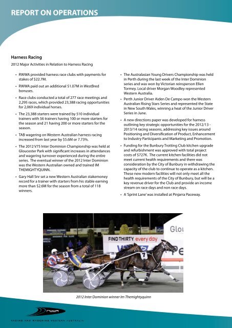 RACING AND WAGERING WESTERN AUSTRALIA - RWWA Home