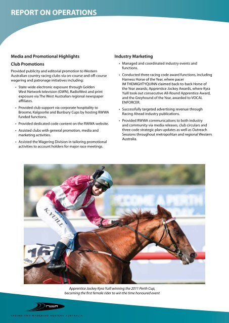 RACING AND WAGERING WESTERN AUSTRALIA - RWWA Home