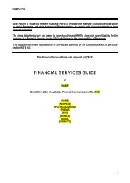 Public Syndication Example Financial Services Guide