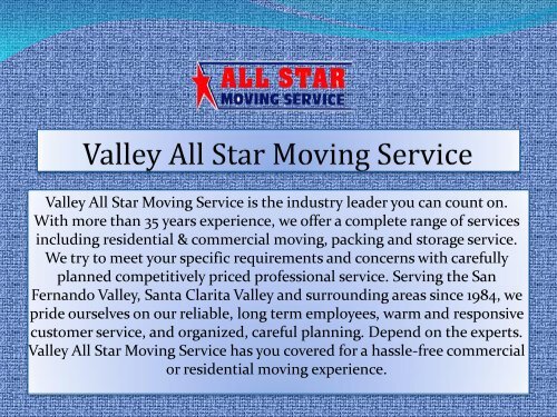 Valley All Star Moving Service