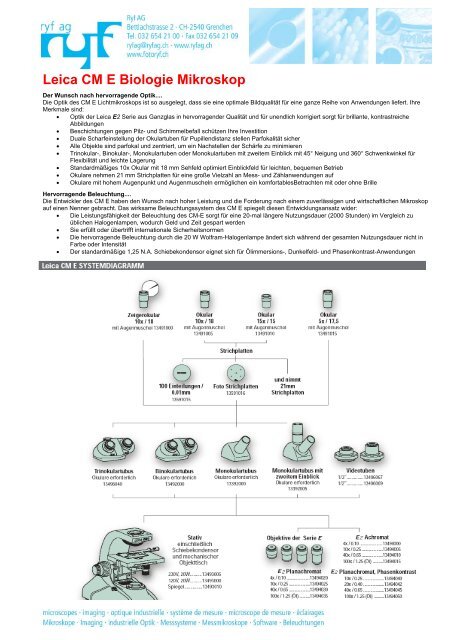 Leica CM E Biologie Mikroskop - Ryf AG