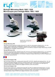 Biologie Mikroskop Motic 1802 / 1820 Microscopes pour ... - Ryf AG