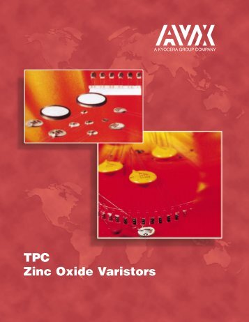 AVX TPC Zinc Oxide Varistors Catalog - RYSTON Electronics sro