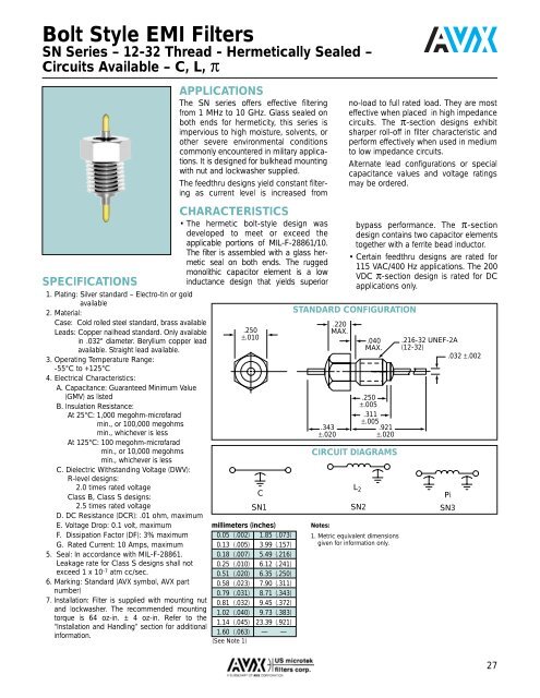 AVX US Microtek EMI Filters Catalog - RYSTON Electronics sro