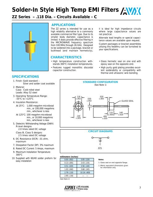 AVX US Microtek EMI Filters Catalog - RYSTON Electronics sro