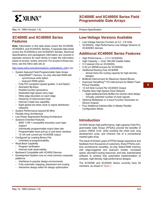 Xilinx XC4000E and XC4000X Series FPGA data sheet functional ...