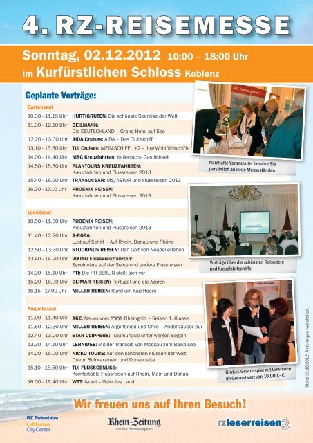 Sonntag, 02.12.2012 10:00 â 18:00 Uhr im ... - rz-Leserreisen