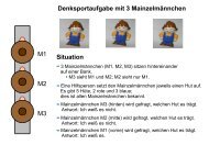 M1 M2 M3 Denksportaufgabe mit 3 MainzelmÃ¤nnchen Situation