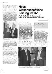 Neue wissenschaftliche Leitung im RZ - Rechenzentrum ...