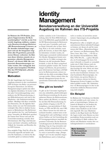 Identity Management - Rechenzentrum - UniversitÃ¤t Augsburg