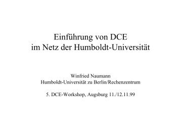 Humboldt-UniversitÃ¤t Berlin - Rechenzentrum