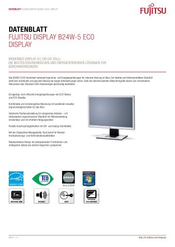 Datenblatt Fujitsu Display B24W-5 ECO Display - Rechenzentrum