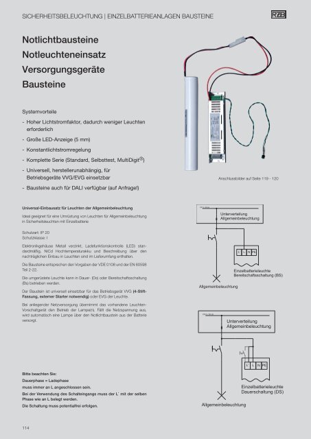 SICHERHEITSBELEUCHTUNG - RZB