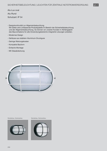SICHERHEITSBELEUCHTUNG - RZB