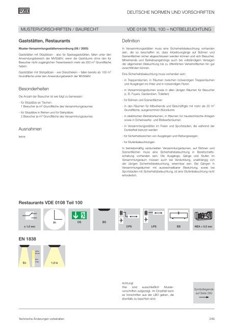 SICHERHEITSBELEUCHTUNG - RZB