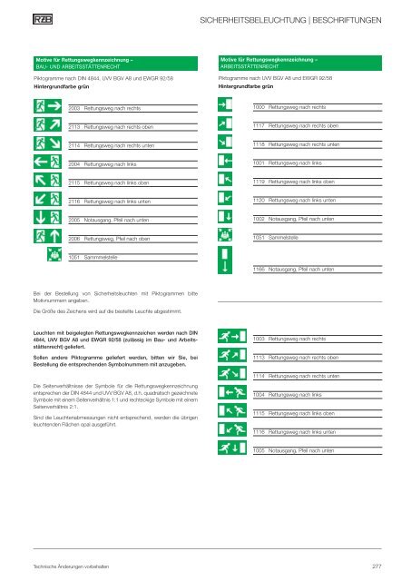 SICHERHEITSBELEUCHTUNG - RZB