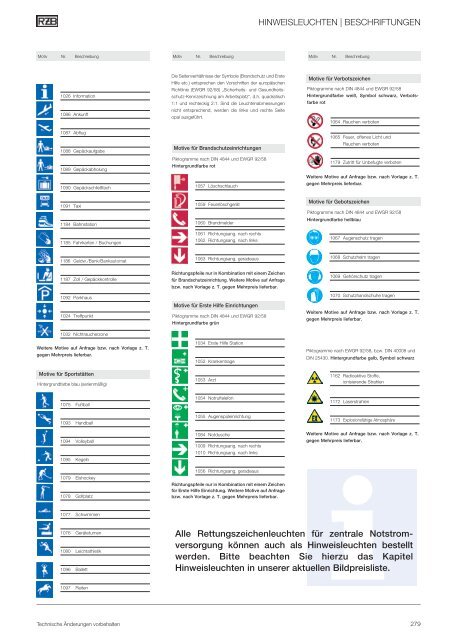 SICHERHEITSBELEUCHTUNG - RZB