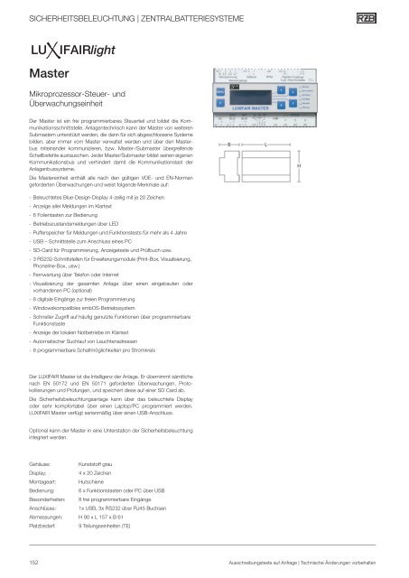 SICHERHEITSBELEUCHTUNG - RZB Leuchten