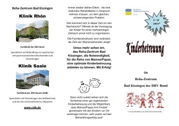 den Flyer zur Kinderbetreuug herunter - Reha-Zentrum Bad Kissingen