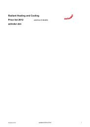 Radiant Heating and Cooling Price list 2012 zehnder zbn