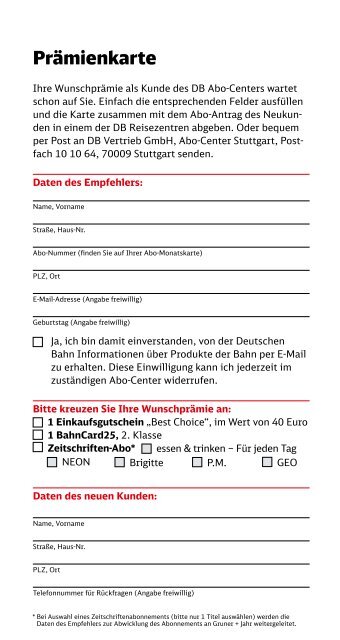 Ihre Empfehlung zählt – Freundschaftswerbung für die ... - Bahn.de