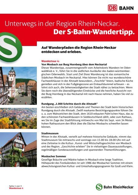 4. Von Mosbach zur Burg Hornberg über dem Neckartal - S-Bahn ...