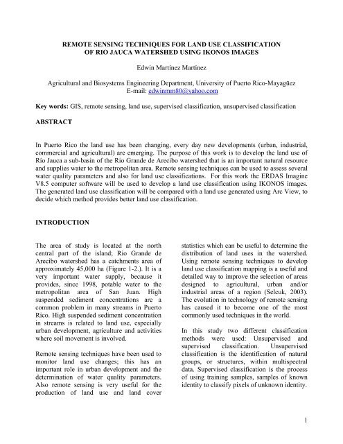 remote sensing techniques for land use classification - GERS ...