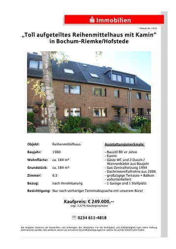 Toll aufgeteiltes Reihenmittelhaus mit Kamin - S-Immobiliendienst.de
