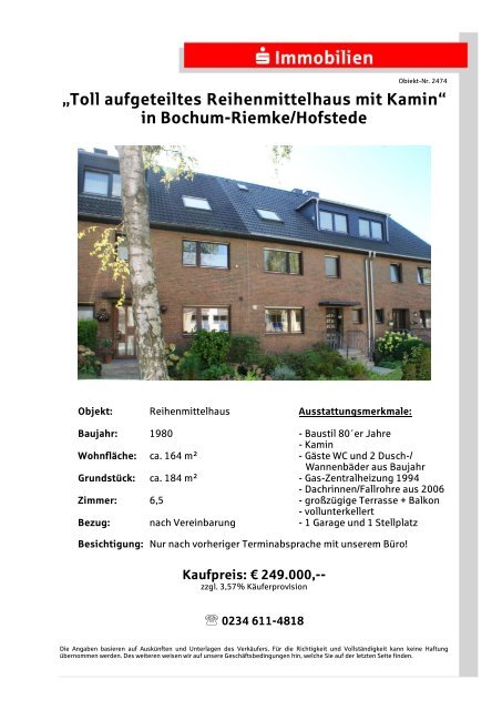 Toll aufgeteiltes Reihenmittelhaus mit Kamin - S-Immobiliendienst.de