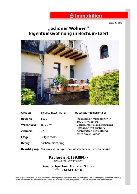 Eigentumswohnung in Bochum-Laer! - S-Immobiliendienst.de