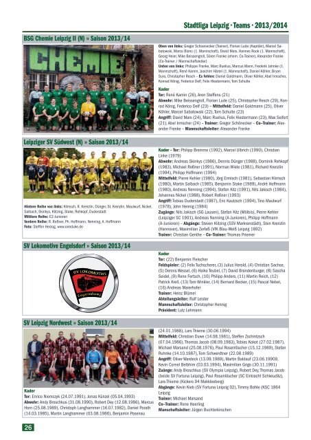 Saisonmagazin 2013/14 "Fußball im Osten"