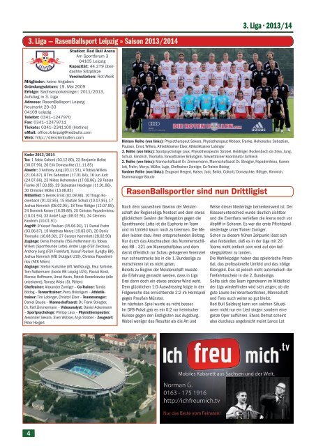 Saisonmagazin 2013/14 "Fußball im Osten"