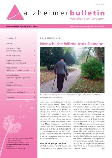 Menschliche Würde trotz Demenz - Alzheimer-Bulletin 2/2011