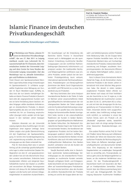 Wissenschaft fÃ¼r die Praxis - Sparkassen-Finanzgruppe eV