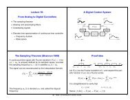 Lecture 10: From Analog to Digital Controllers A Digital Control ...